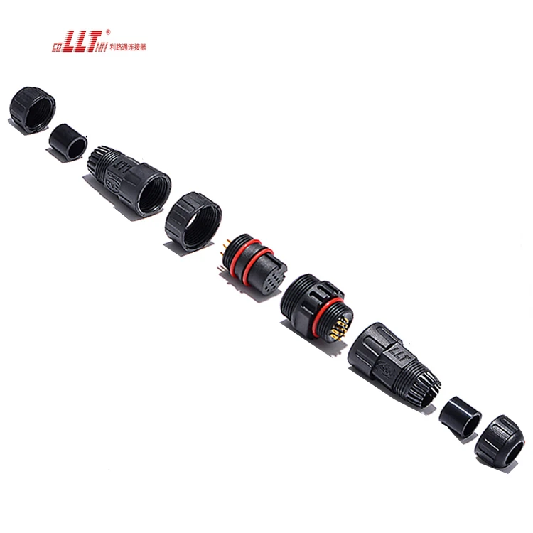 LLT M25 10pin 5A 110V thread lock male female electrical wire connector detail 6