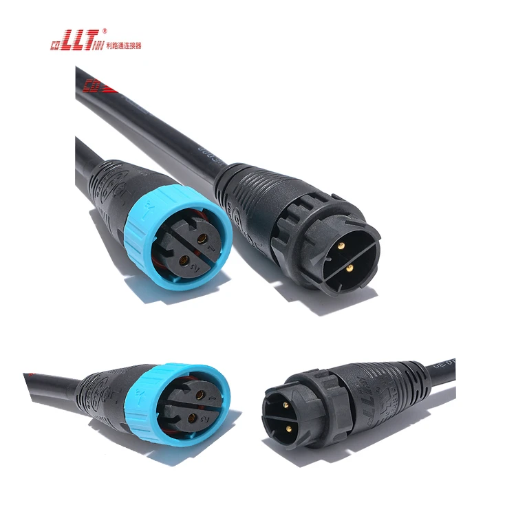LLT 2pin M25 Ac Dc Inverter Cable Connector Plastic Power IP67 Waterproof Electrical Cable Connector thumbnail