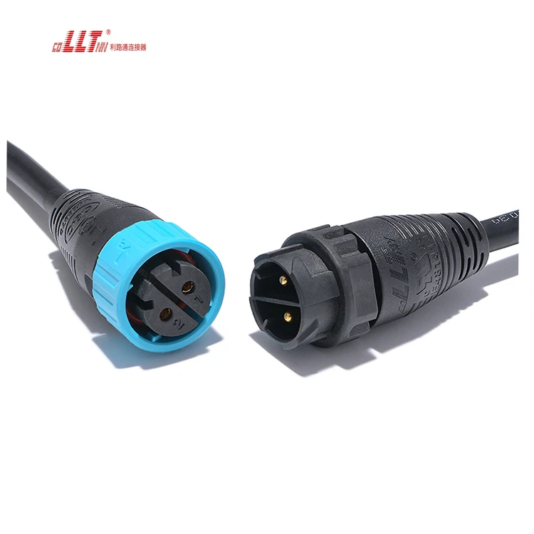 LLT 2pin M25 Ac Dc Inverter Cable Connector Plastic Power IP67 Waterproof Electrical Cable Connector detail 4