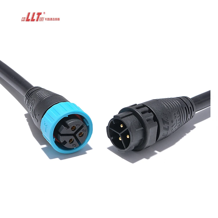 LLT 3pin M25 Inverter Industrial Adapter Led Light IP68 Waterproof Cable Connector detail 2