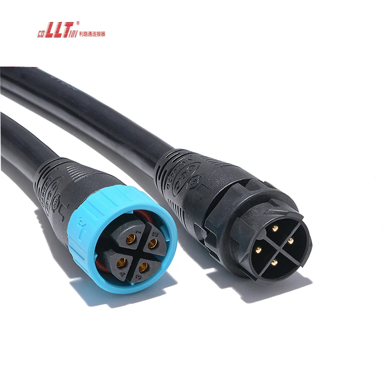 IP67 Waterproof 4 Pin 12AWG 14AWG 16AWG SJTW SOW Cable  LED Male Female Customized Cable Length Light Strip Connector thumbnail