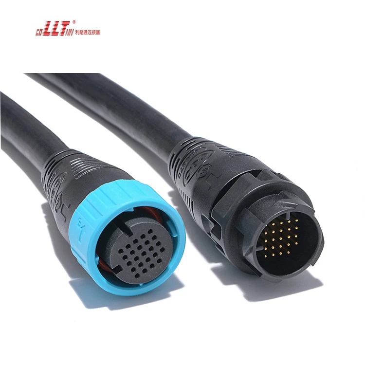 M25 Multi-pin 24pin Small Ampere Cable Molded Strip Cable  Watertight Cable Connector for signal transmission thumbnail