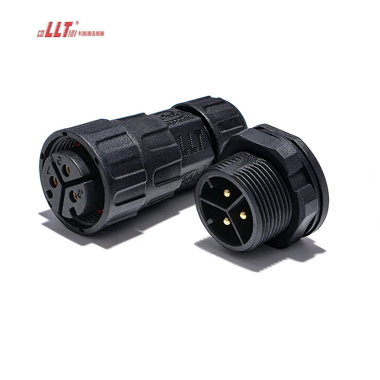 3 Pin IP68 Waterproof Panel M25 Male Socket Female  Industry Power Panel Connector detail 2