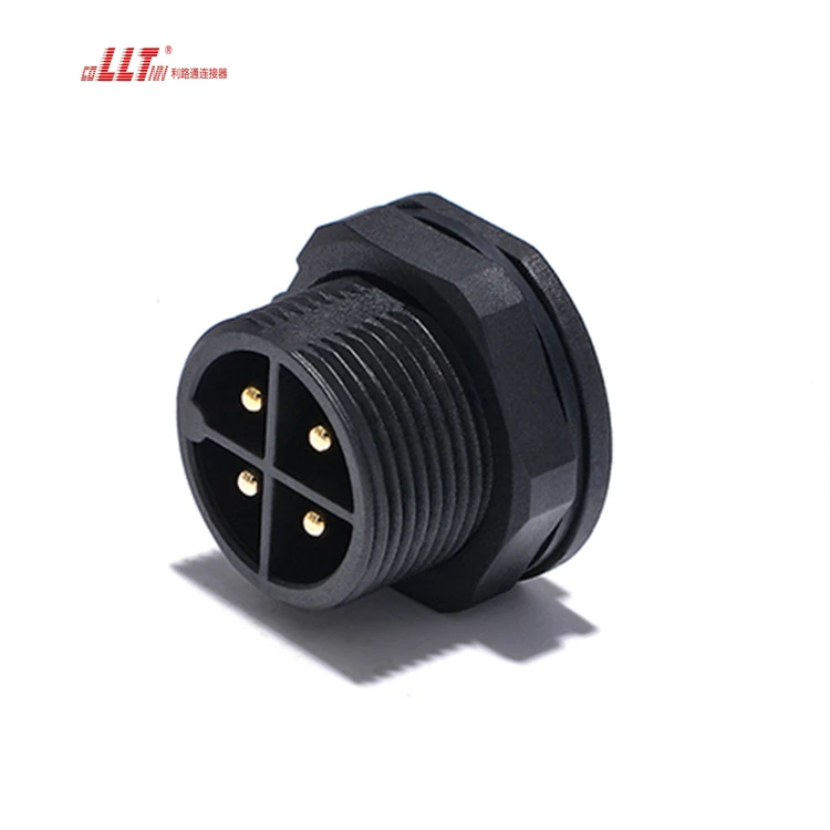 LLT Power  Waterproof Electric Male Female Wire Panel IP68 Connector 4 Pin detail 4