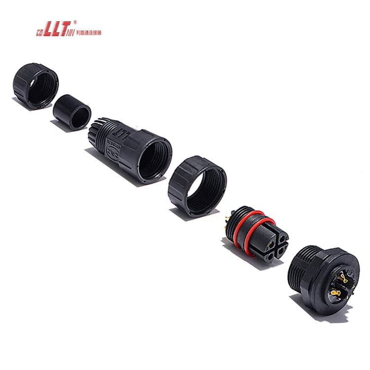 LLT Power  Waterproof Electric Male Female Wire Panel IP68 Connector 4 Pin detail 5