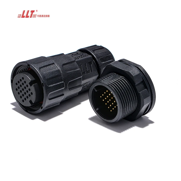 M25 24pin Multi-pin Small Ampere 5A signal  Multimedia Audio  Low Voltage Waterproof Panel Mount Connector detail 2