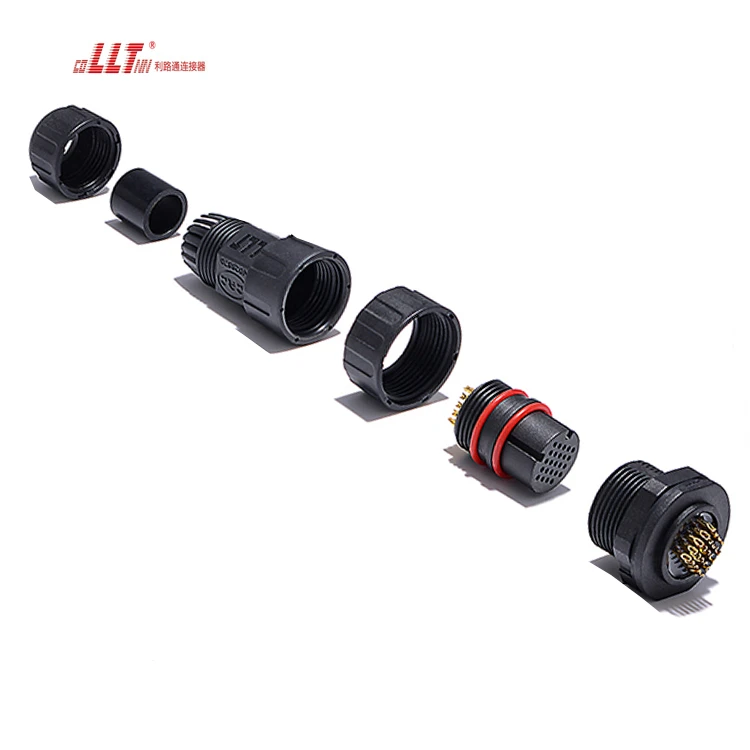 M25 24pin Multi-pin Small Ampere 5A signal  Multimedia Audio  Low Voltage Waterproof Panel Mount Connector detail 6