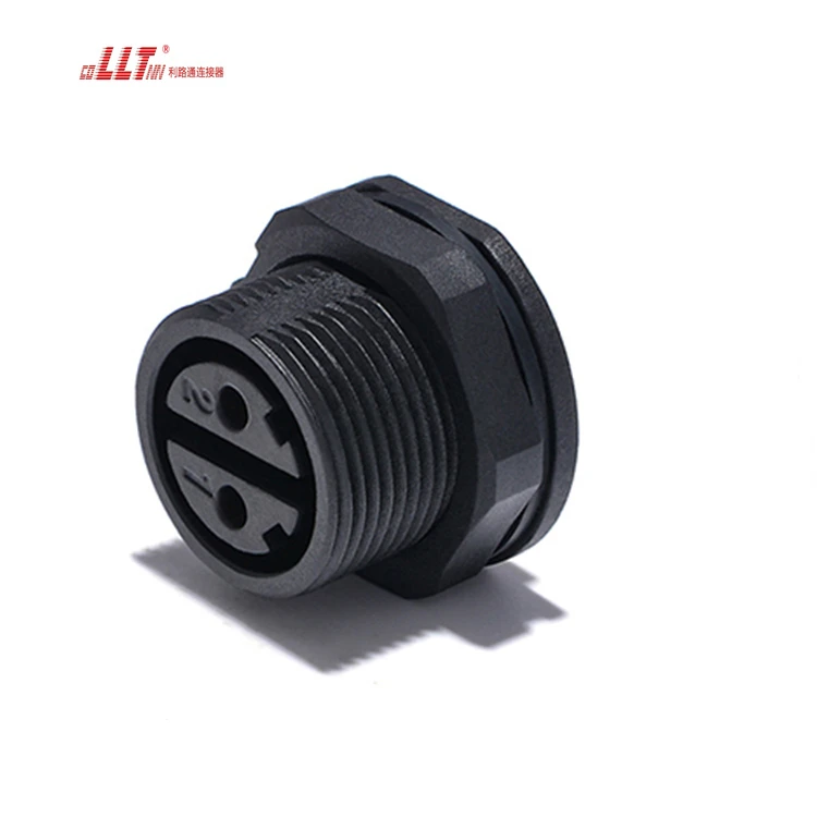2pin M25 600V 35A high current screw power led light  outdoor panel mount connector detail 5