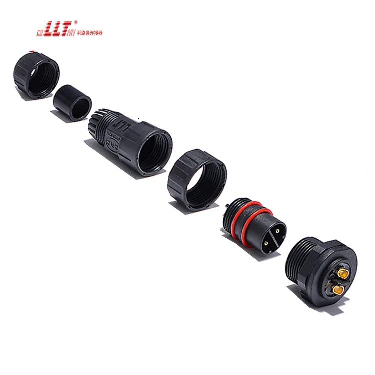 2pin M25 600V 35A high current screw power led light  outdoor panel mount connector detail 6