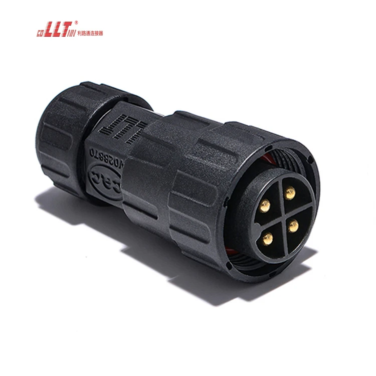LLT IP68 Electrical Waterproof M25 4Pin Connector Parallel Female & Male Panel Mount Connectors detail 4