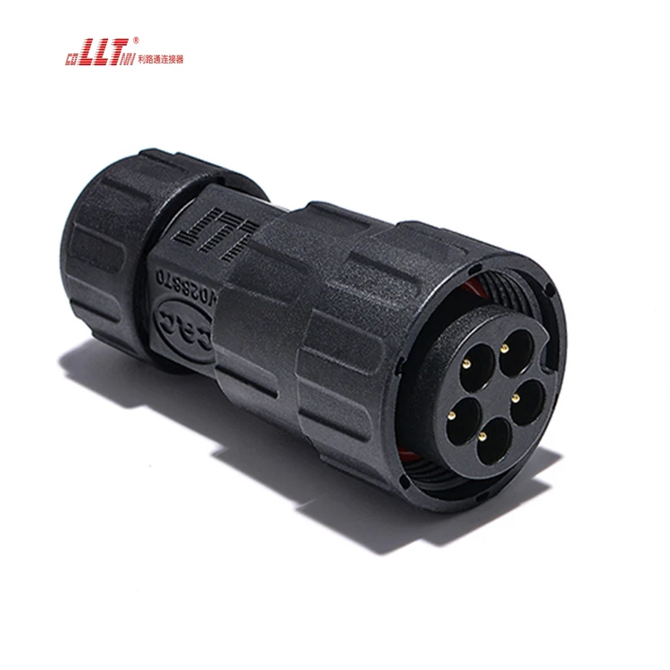 LLT M25 5pin female panel mount 20A 600V aviation Wire To Board Bulkhead Connector detail 3