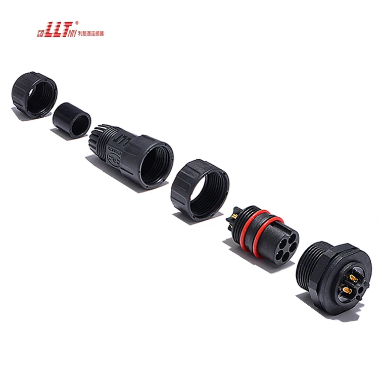 LLT M25 5pin female panel mount 20A 600V aviation Wire To Board Bulkhead Connector detail 5