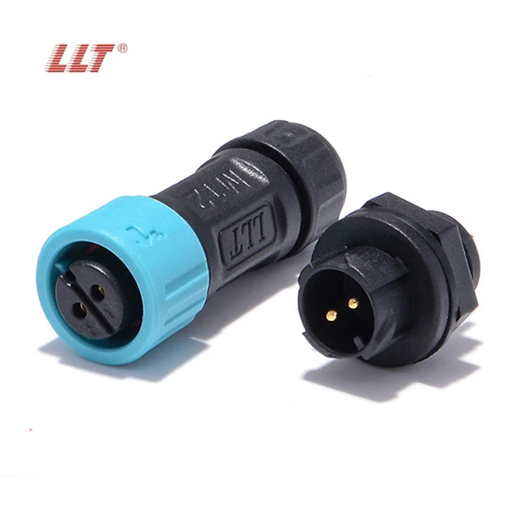 LLT M12 2 Pin Push Lock IP67 IP68 Rear male panel Waterproof Connector detail 2