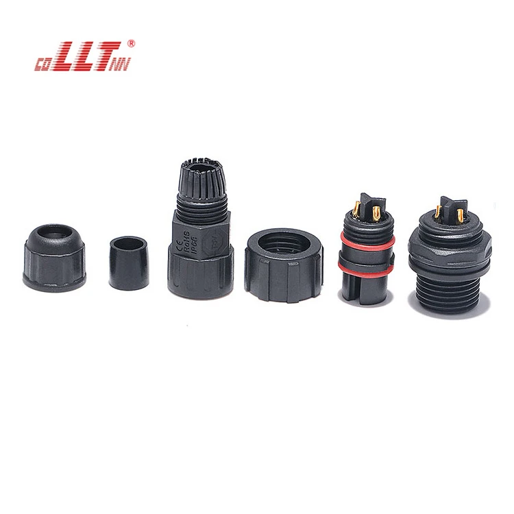 LLT M16 250V 15A 3 Pin Thread Lock IP67 Rated Waterproof Rear Panel Mount Connector detail 6