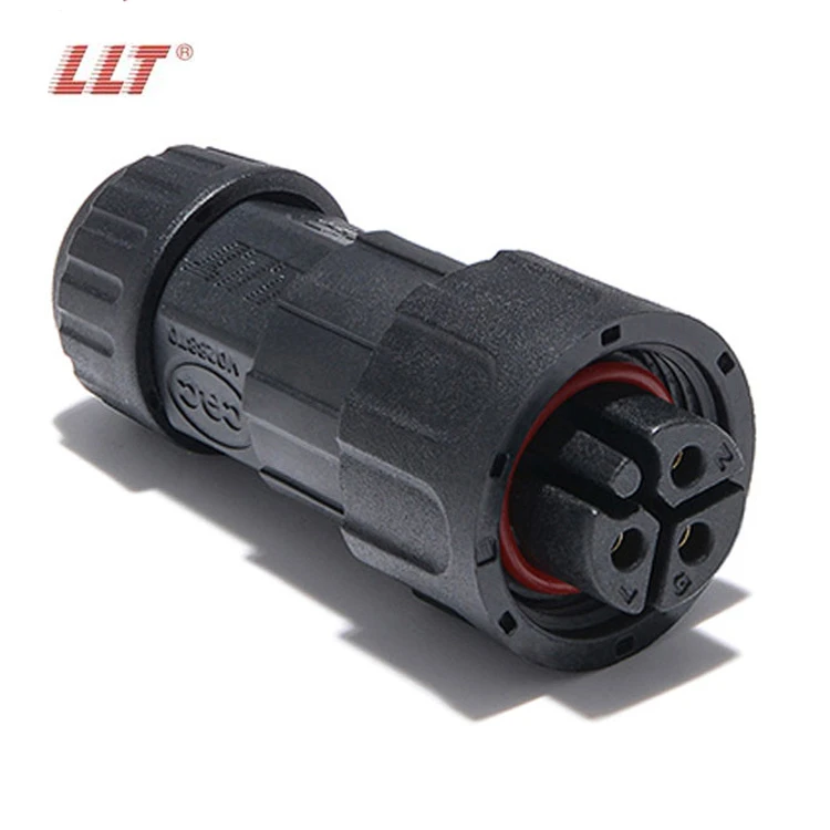 LLT M19 600V 20A IP68 3 Pole Thread Lock Rear Panel Mount Male Waterproof Circular Connector detail 4