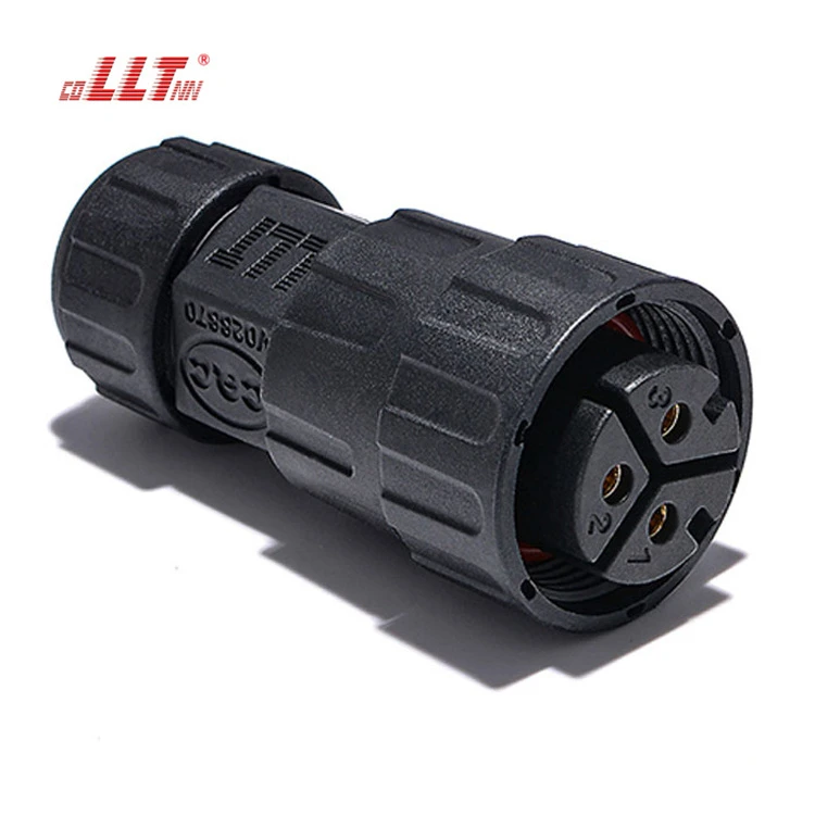 LLT M25 600V 35A 2 3 4 Pin Thread Lock Rear Male Panel Mounted Electrical Waterproof Connector detail 3