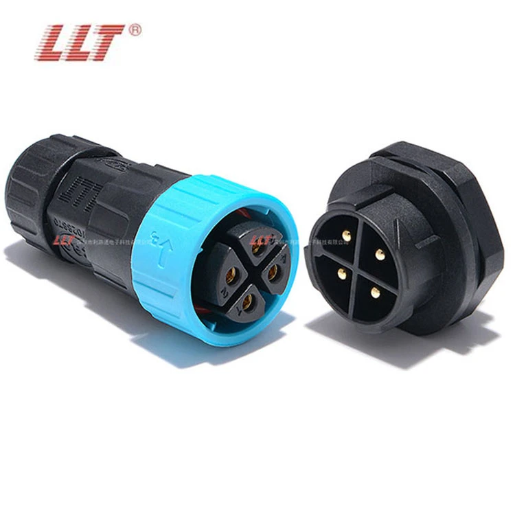 LLT M25 600V 35A 2 3 4 Pin Push Lock IP67 IP68 Waterproof Rear Male Panel Connector detail 5