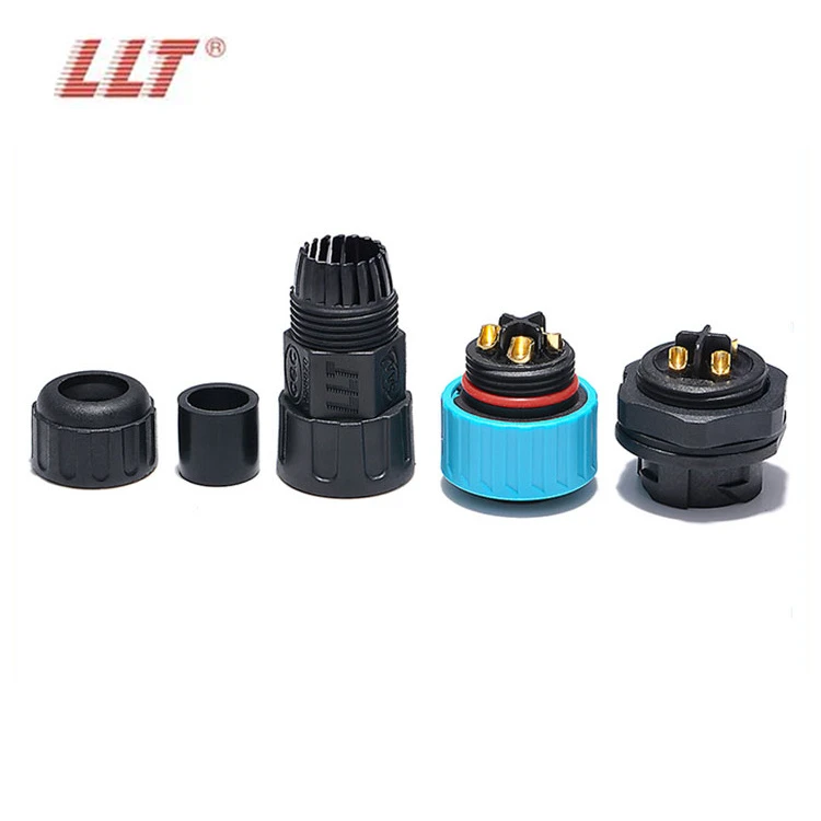 LLT M25 600V 35A 2 3 4 Pin Push Lock IP67 IP68 Waterproof Rear Male Panel Connector detail 6