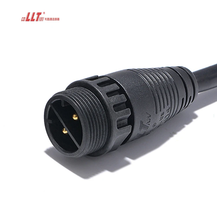LLT  M25 Power Male Female Waterproof Led Cable 2pin Plug Watertight Connector detail 5
