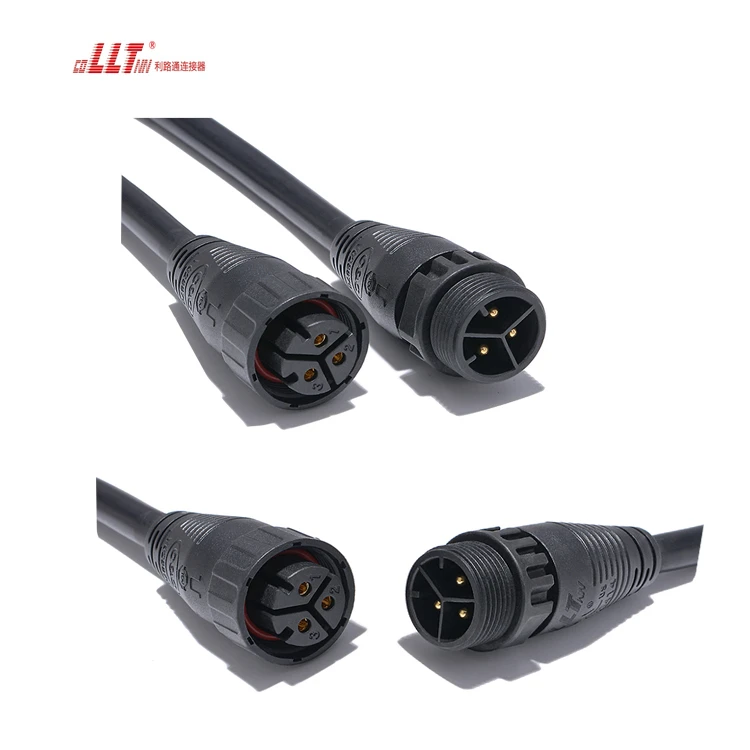 LLT 3 Wire Connector  M25  Plastic Indoor Outdoor IP67 Waterproof Electrical Cable Connector thumbnail