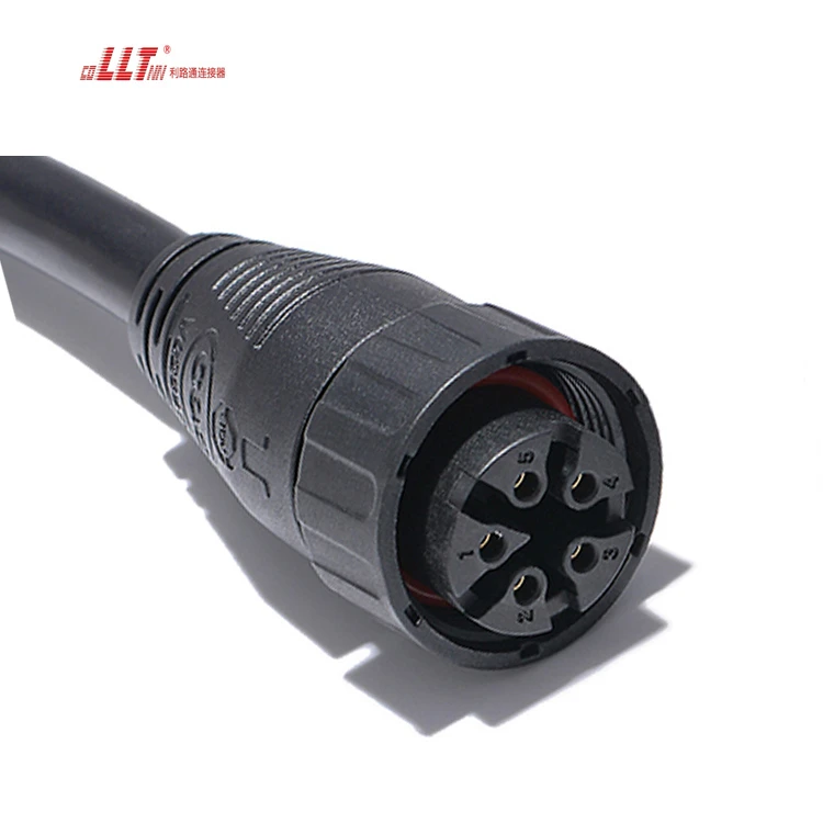 5pin M25 Extension  Male to Female Cable 20A IP67 Waterproof  Electrical Cable Connector detail 3