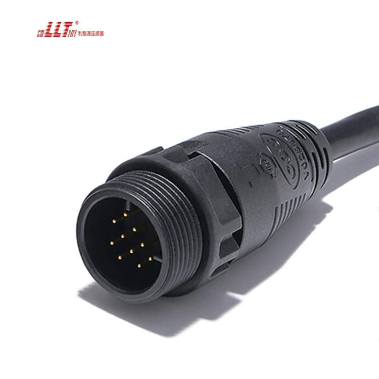 LLT M25 Multiple 10 Pin Audio Video 100V 5A Thread Lock  Male Female IP67 IP68 Waterproof Connector detail 4