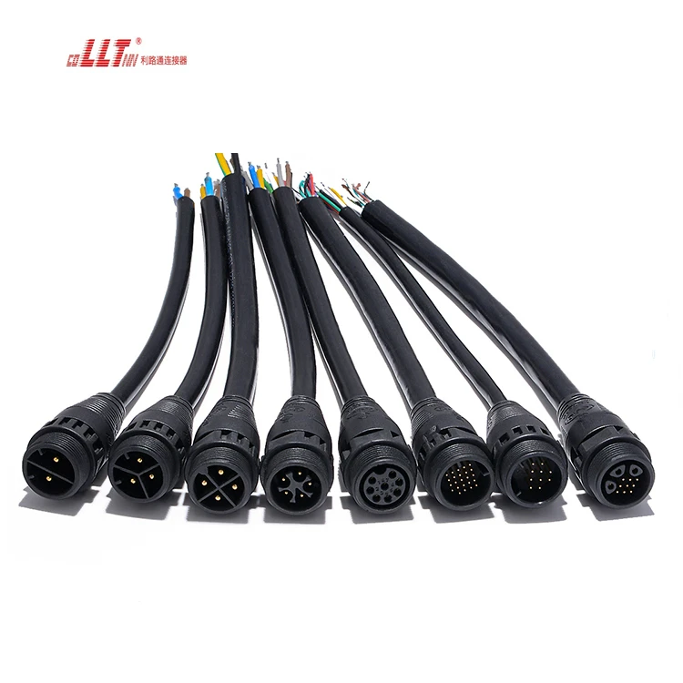 LLT M25 Multiple 10 Pin Audio Video 100V 5A Thread Lock  Male Female IP67 IP68 Waterproof Connector detail 7