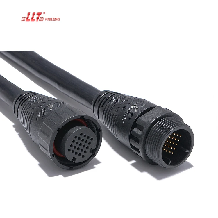 LLT M25 Multipin 24pin Small Ampere 5A Data Cable Connector IP68 IP67 Waterproof Plug Male Female  Cable Connector thumbnail