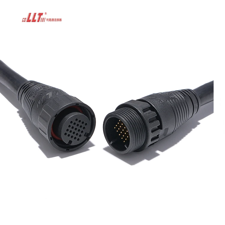 LLT M25 Multipin 24pin Small Ampere 5A Data Cable Connector IP68 IP67 Waterproof Plug Male Female  Cable Connector detail 3