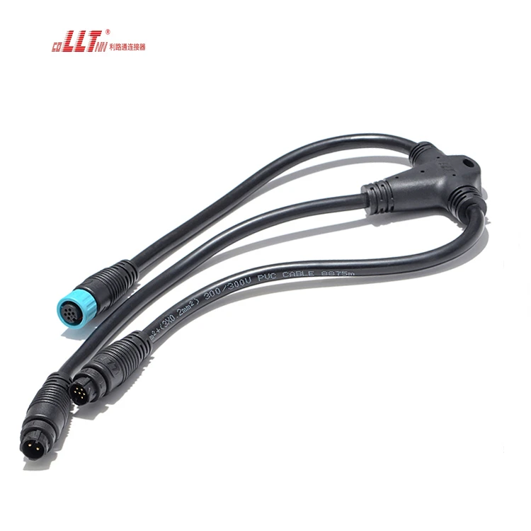 LLT T Shape 3way Automotive Led Splitter IP67 Waterproof  Cable Connector thumbnail