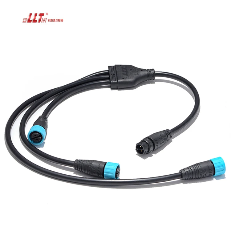 LLT Y  1 Output 3 Distributor 2pin Splitter IP67 Waterproof Led Cable Connector for Illumination thumbnail