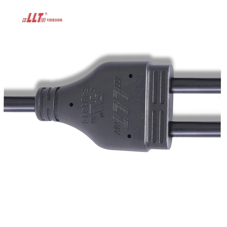 LLT 3pin 1 Output 2  Splitter Plastic IP67  Waterproof Power Electrical Y Branch Cable Adapter Connector detail 2