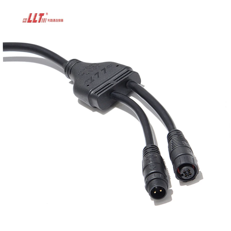 LLT 3pin 1 Output 2  Splitter Plastic IP67  Waterproof Power Electrical Y Branch Cable Adapter Connector detail 4