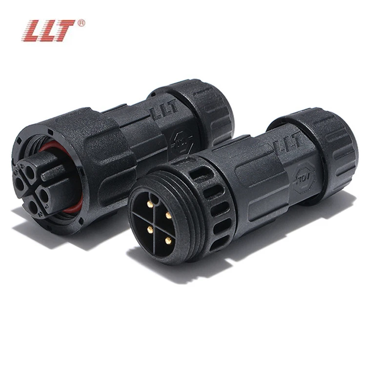 LLT Waterproof Connector M19 IP68 4Pin Line to line Male Female Plugs Socket Outdoor thumbnail