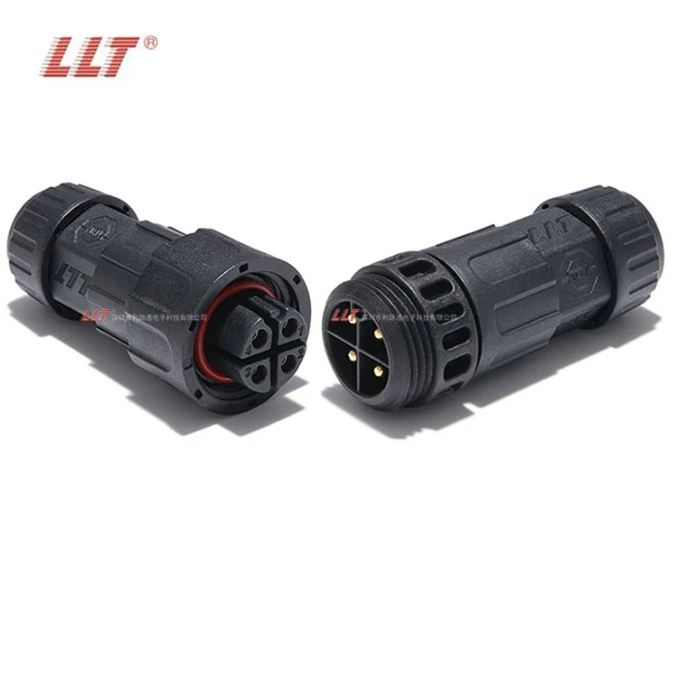 LLT Waterproof Connector M19 IP68 4Pin Line to line Male Female Plugs Socket Outdoor detail 2