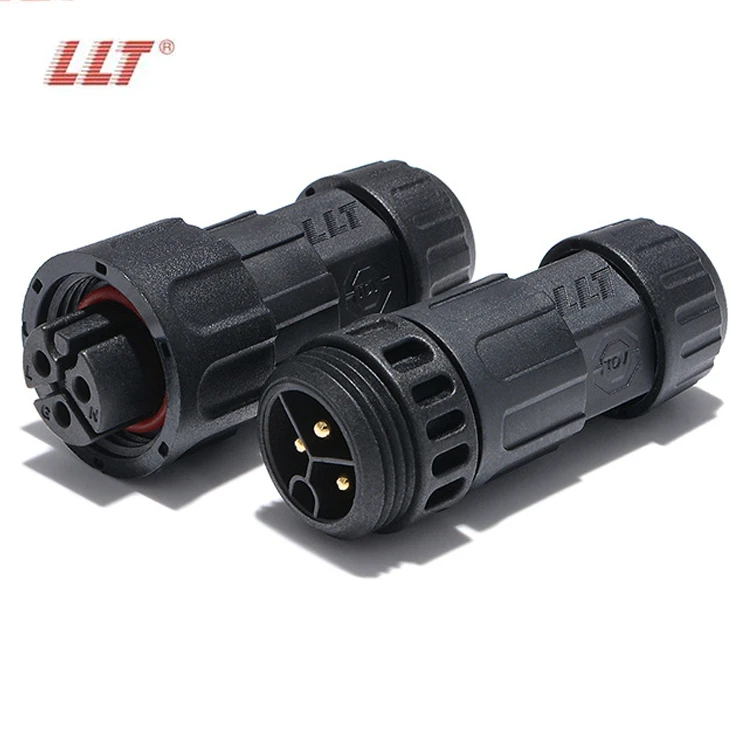 LLT M19 Circular Electrical Wire 2Pin 3 Pin Waterproof Male and Female Cable Connector for Led Garden Light thumbnail
