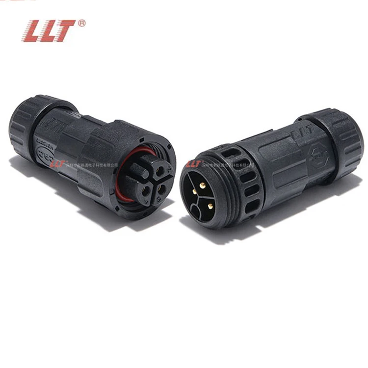 LLT M19 Circular Electrical Wire 2Pin 3 Pin Waterproof Male and Female Cable Connector for Led Garden Light detail 4