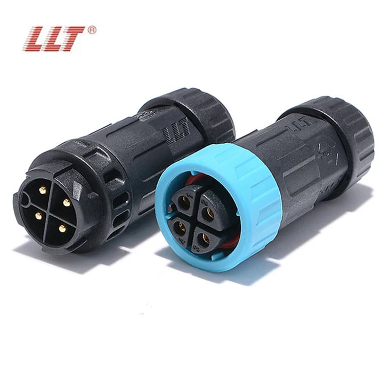 LLT M19 4Pin Assembly Connector Male and Female Push Lock Waterproof Plug for Cable Led Viewing Light thumbnail