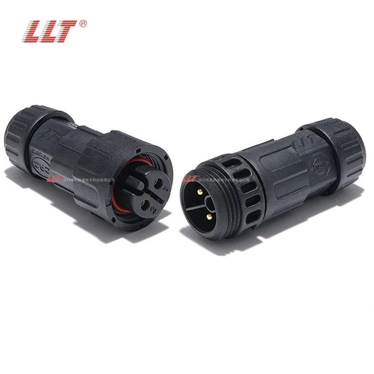 LLT M19 Waterproof Aviation Plug Waterproof Butt Connector Screw Lock 2 Core IP68 Waterproof Connector for LED Power detail 2