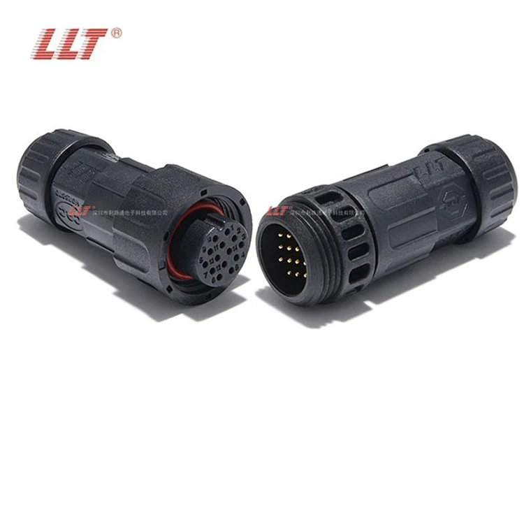 LLT Waterproof Connector M19 Ip67 14 Pin Male Female Plug For Signal detail 3