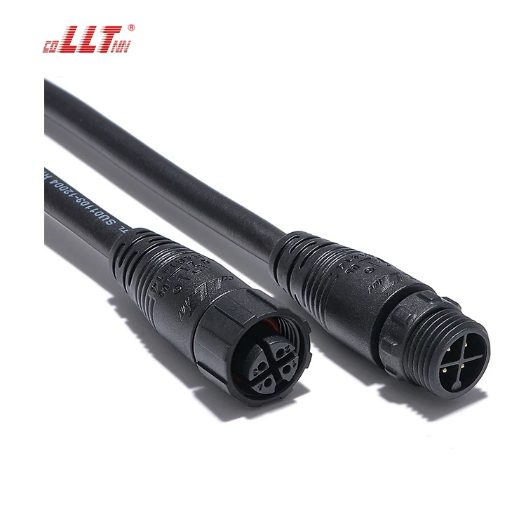 LLT M16 Underground Waterproof 4 Pin Male And Female Cable Connectors For LED Strip thumbnail