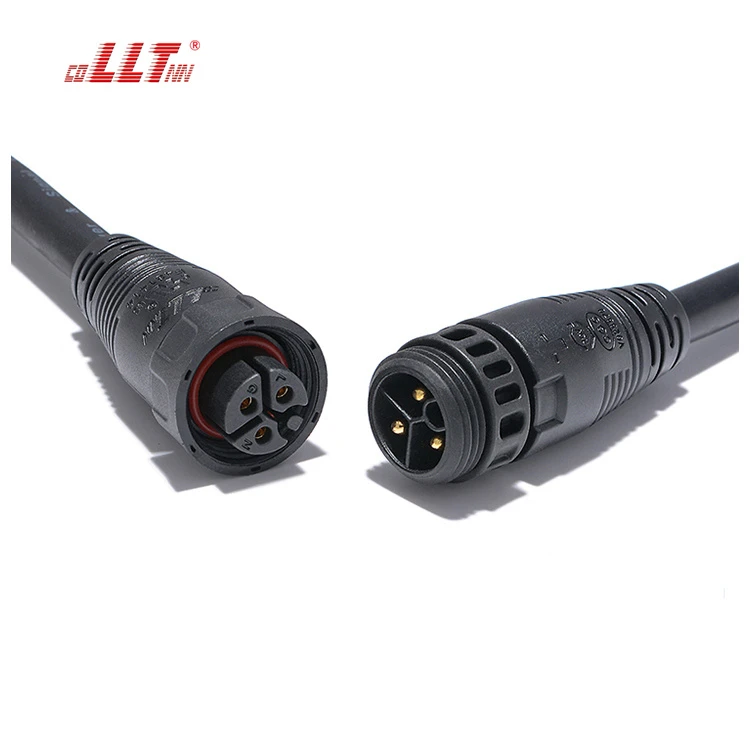 LLT M19 Screw Lock Cable Molded 20A Waterproof Connectors Male Female 3 Pin Connectors detail 2