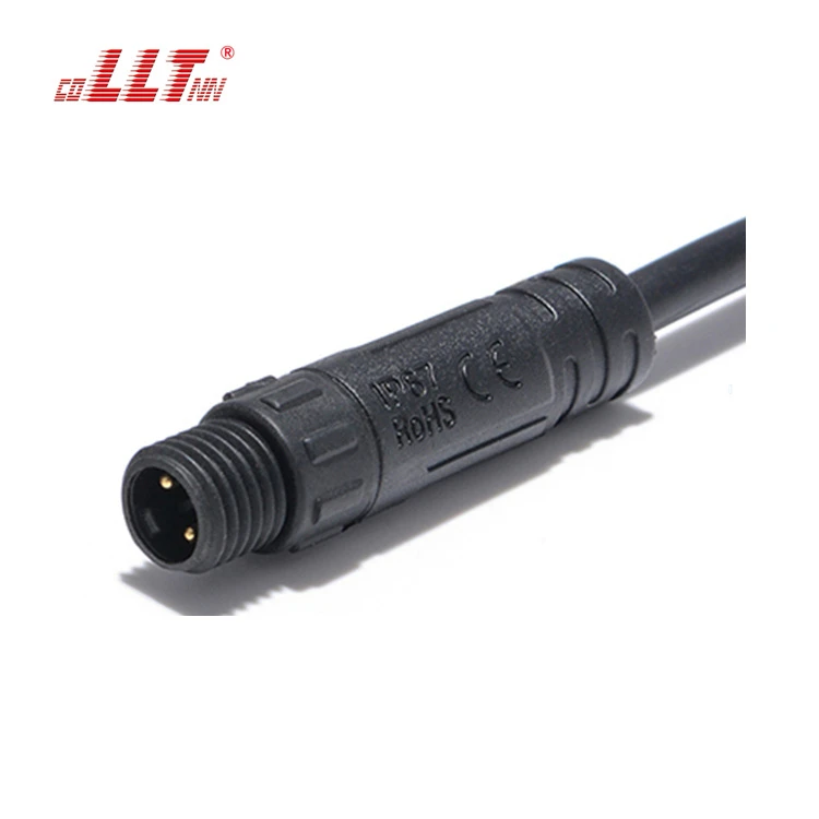 LLT M8 Mini Series 2 Pole male female waterproof cable connector detail 4
