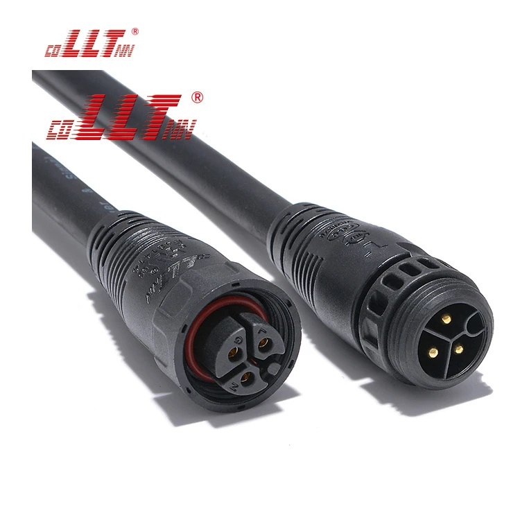 LLT M19 IP65 Waterproof Cable Joint Connector 3 Pin Waterproof Circular Connector for Led Light thumbnail