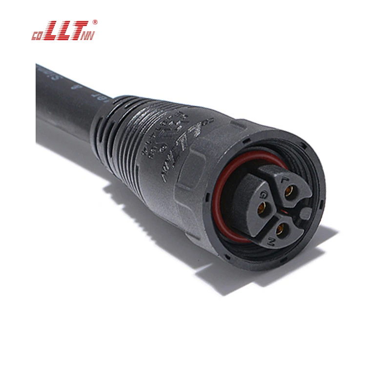 LLT M19 IP65 Waterproof Cable Joint Connector 3 Pin Waterproof Circular Connector for Led Light detail 3