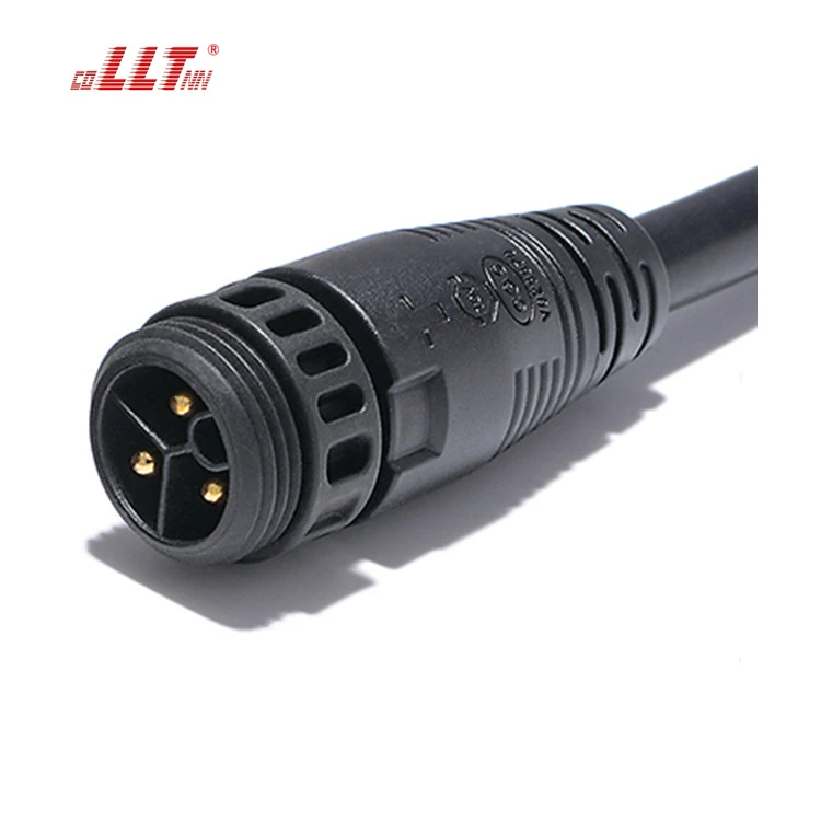 LLT M19 IP65 Waterproof Cable Joint Connector 3 Pin Waterproof Circular Connector for Led Light detail 4