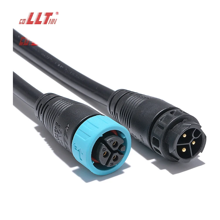 LLT M19 600V 20A 2 3 4 Pin Male and Female Waterproof Circular Cable Connector for Horticulture Lighting thumbnail