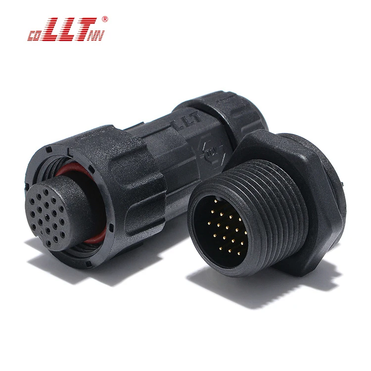 LLT M19 Power Signal Waterproof Circular Connectors 18 Pin For Outdoor Electronic Distribution thumbnail