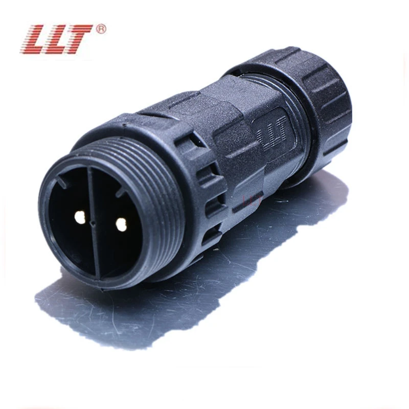 LLT PA66 2 Pin IP67 Waterproof Industrial Circular Connectors M25 600VAC detail 2