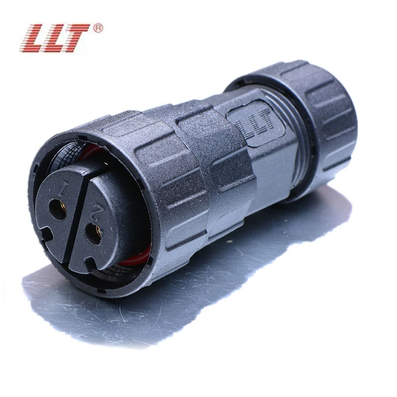 LLT PA66 2 Pin IP67 Waterproof Industrial Circular Connectors M25 600VAC detail 3